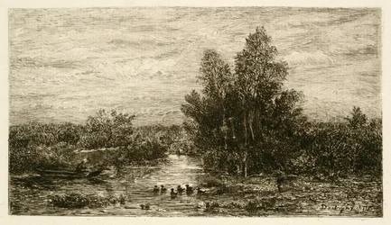 Pescatore sul Fiume con Anatre, 1878